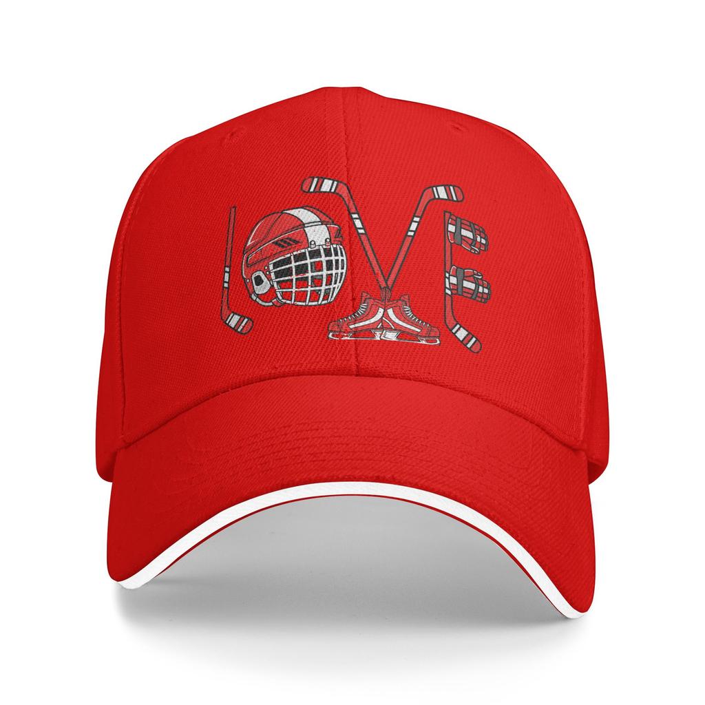 Valentines Day Love Ice Hockey Items Unisex Boys  Sun Baseball Cap Summer Unisex Women  Print Trendy Hunting Camping Snapback Cap