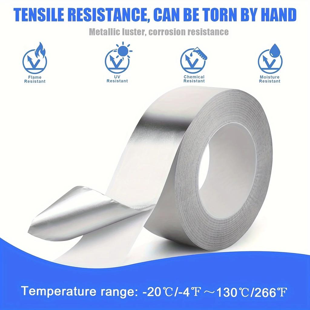 Hitzebeständiges Aluminiumfolienband 0,1 mm dick Rauchabzugsrohrabdichtung Küchenisolierung Aluminiumfolienband