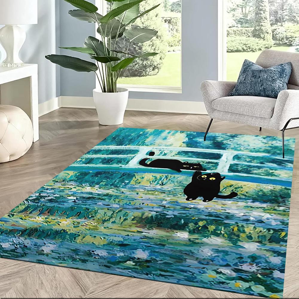Verspielte Katzen Garten Träume Fußmatten für Wohnzimmer, Schlafzimmer und Zimmerdekoration Sind für Geschenke geeignet.