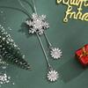 Christmas Snowflake Pendant Necklace - Alloy Cubic Zirconia Collar Chain with Slavic Crystal Motif for Women