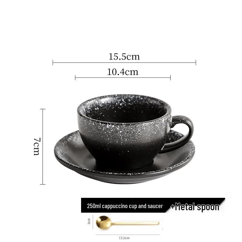 Qiwei Professional Ceramic Latte Art Coffee Cup & Saucer Set