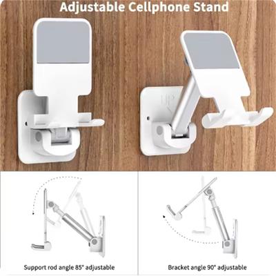 Wall Sticker Mount Tablet Stand Stretchable Arm Cell Phone Wall Holder Adjustable Wall Stand for iPad iPhone 4-12inch Universal