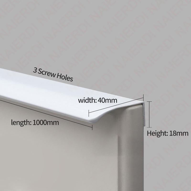 NAIERDI White Long Cabinet Handles Aluminum Alloy 800-1200mm Hidden  Furniture Handle Drawer Knobs Cupboard Pulls