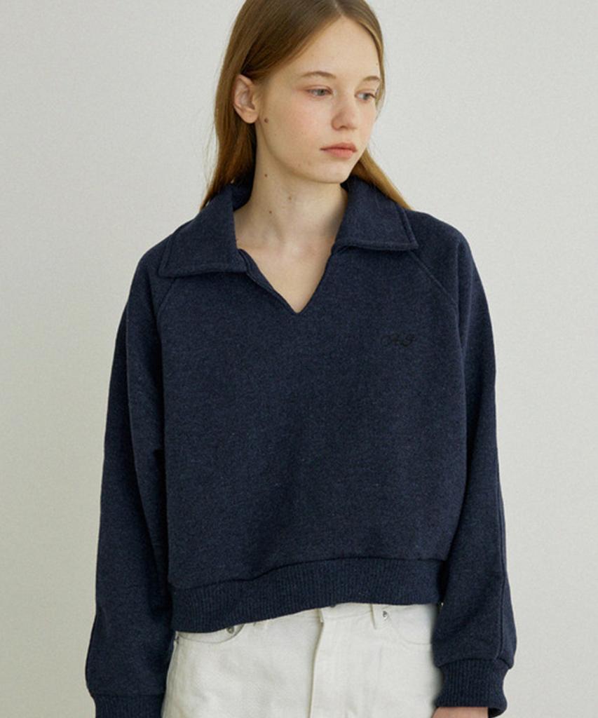 Aejeuipeu Lovin' Collar Sweatshirt (Navy)