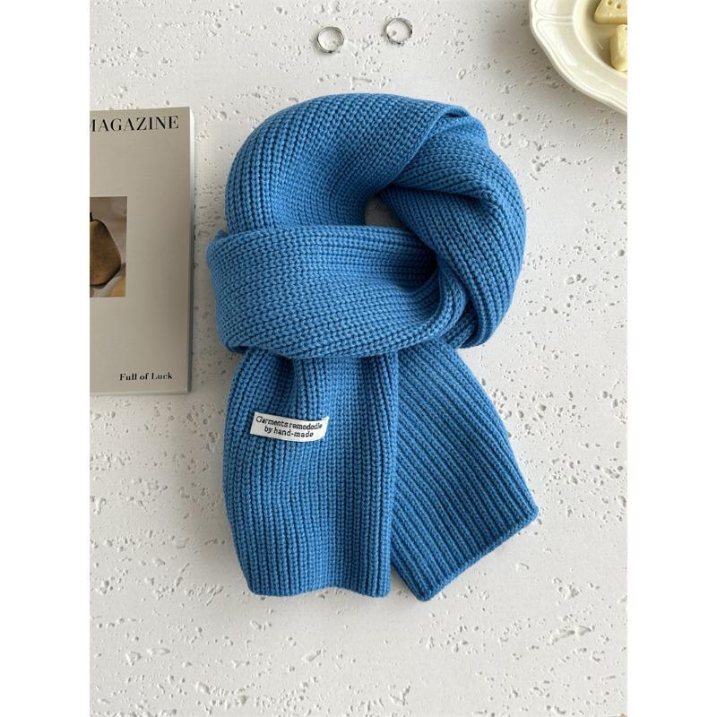 Sheep wool couple solid color knitted wool scarf women's autumn and winter value for money, thickened warm scarf