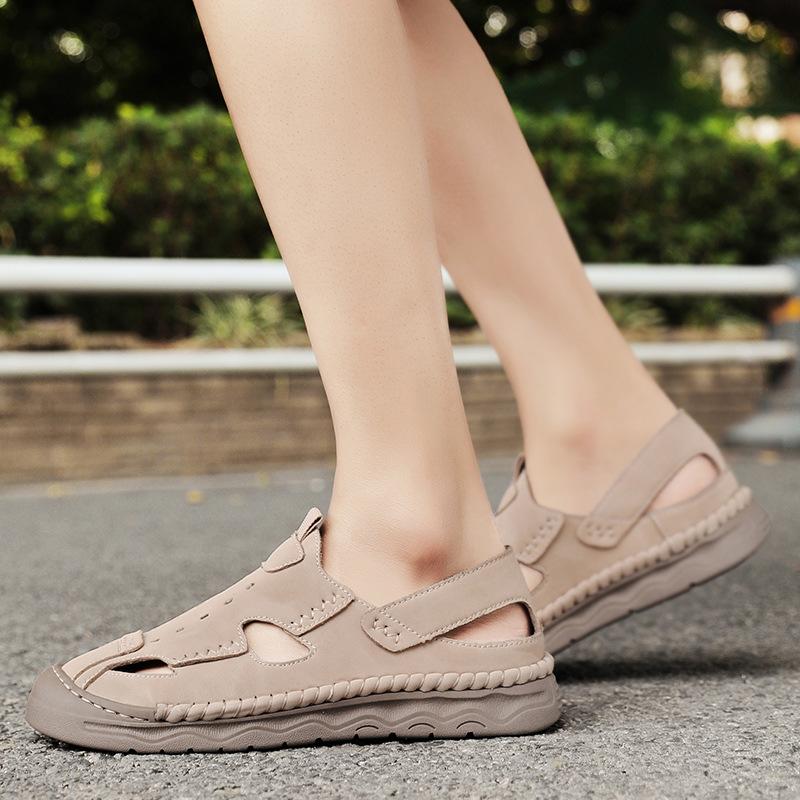 2025 Popular Bag Head Sandals Men's Summer Beach Sandals Trendy Men's Hand-stitched Large Size Cool Slippers