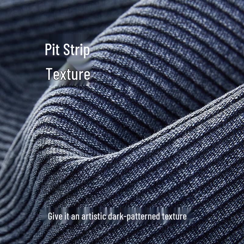 Peacebird Men's Soft Vertical Stripe Denim Mid-Calf Shorts