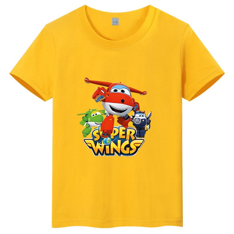 

Літня дитяча футболка Disney Super Wings Ledi з мультяшним принтом, круглим вирізом, повсякденна, парно-дитяча, з коротким рукавом 150