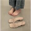 New Style of Women's Sandals with Thick Heels Low-heeled Shoes with Thin Straps and Slippers