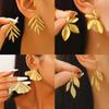 High Quality New Stainless Steel Flower Leaf Stud Earrings 2026 Versatile Fashion New Leaf Stud Earrings Trendy Earrings