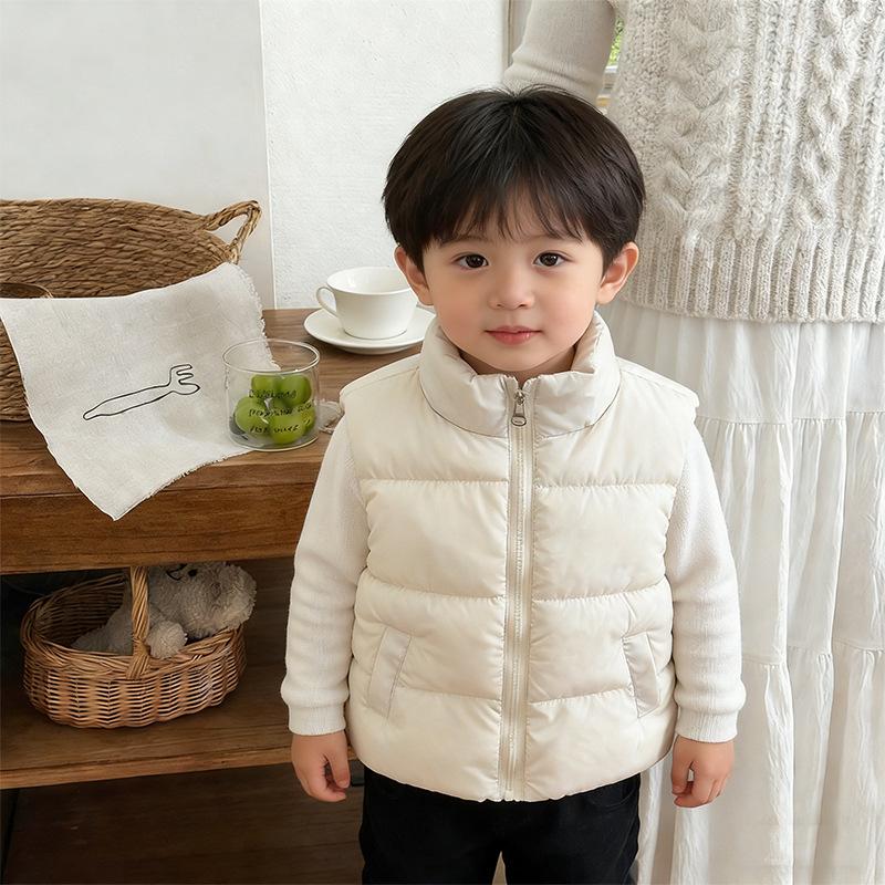 2026 Kids' Autumn/Winter Padded Stand Collar Vest for Boys & Girls