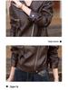 2025 Women's Petite PU Leather Short Motorcycle Jacket, Spring/Autumn Casual Style with Suit Collar.