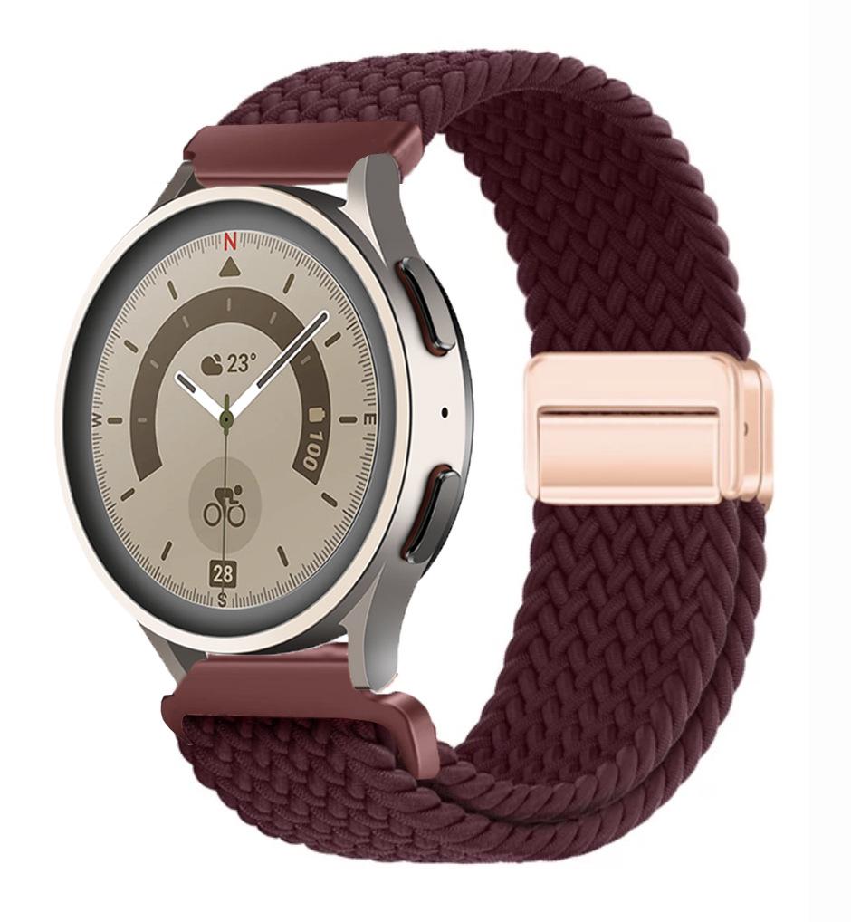 Pulseira Magnética de Nylon Trançado Compatível para Huawei GT4 & Samsung Watch6 (20mm/22mm)