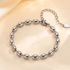 Handmade Chic Silver Color Beads Bracelet Stainless Steel for Women Men Fashionable Jewelry Accessory