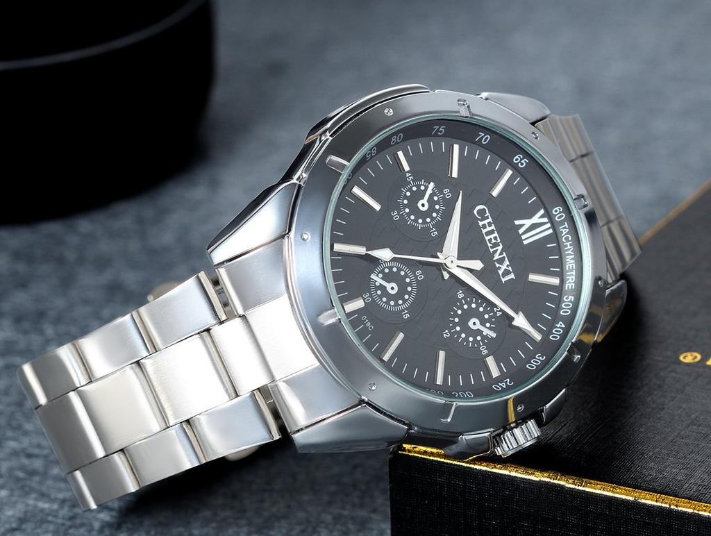 Waterproof Analog Lancardo Brand Watch Stainless Steel Strap Simple Case Rotatable Casual Business Silver Black Birthday Christmas New Year Preset