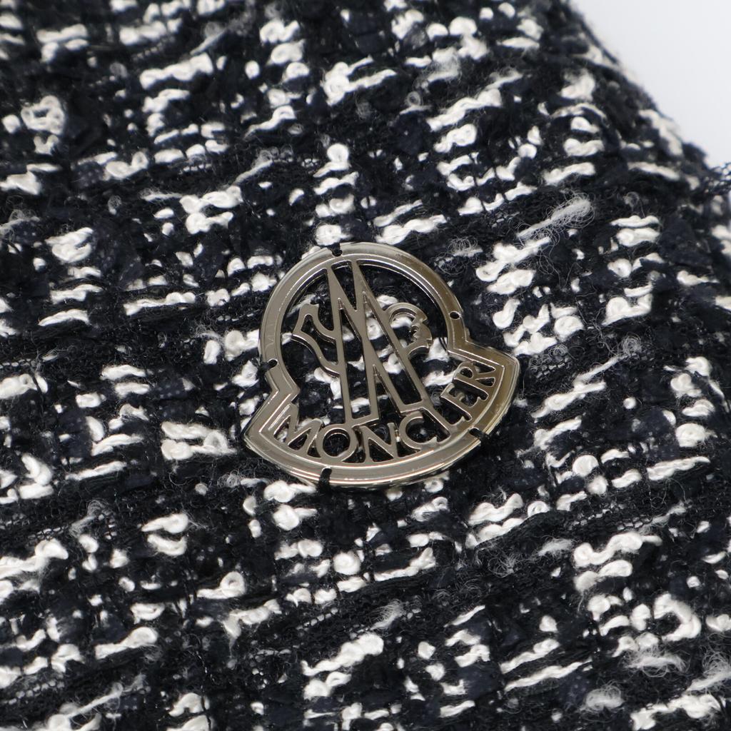 Moncler GAMME ROUGE [Good Condition] ONTARIO GIUBBOTTO Light Down Jacket X Tweed Collarless Coat 4 Black seriesUsed