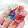 30pcs Green Glass Leaves Pendants Leaf Shaped Beads Loose Spacer Beads for Necklace Charms Bracelet Jewelry Making Accessories