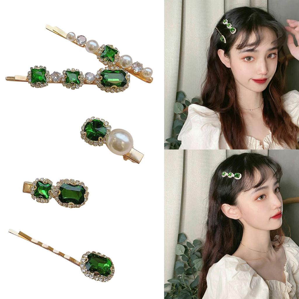 PCS Spilla Strass Fermagli Metallo per Capelli Spilla Verde Cristallo Decorazioni per Signora Donne Ragazze
