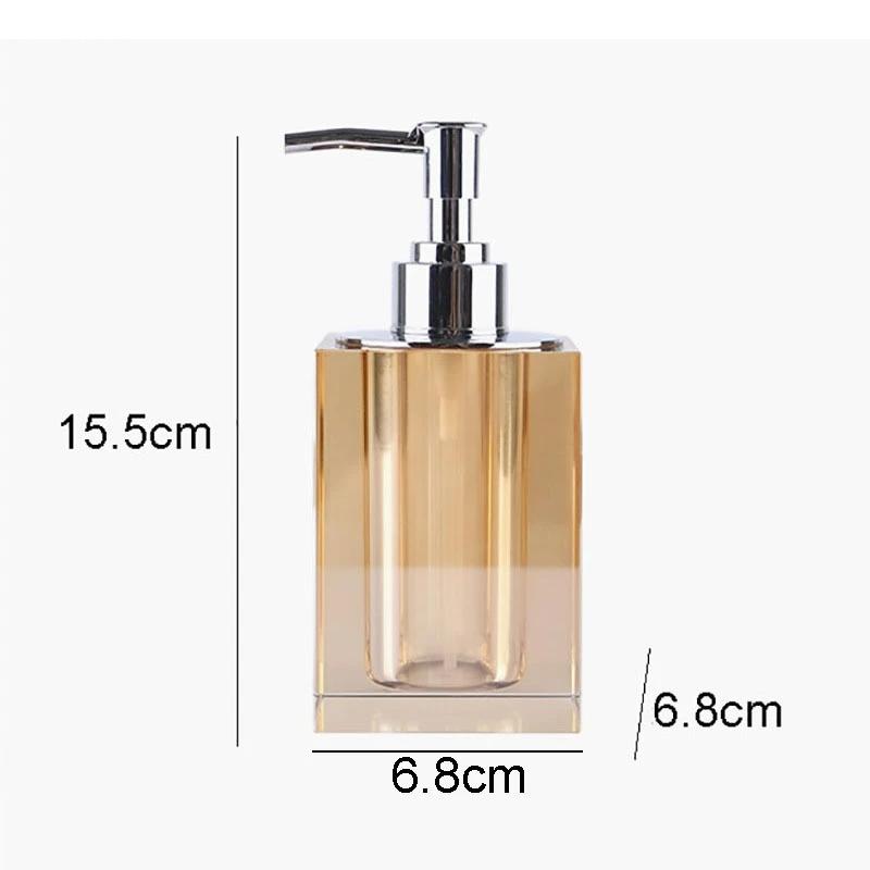 Natural Crystal Bathroom Set Portable Soap Dispenser Shampoo Empty Bottle Amber Color Bath Supplies Mouthwash Cup Storage Tray