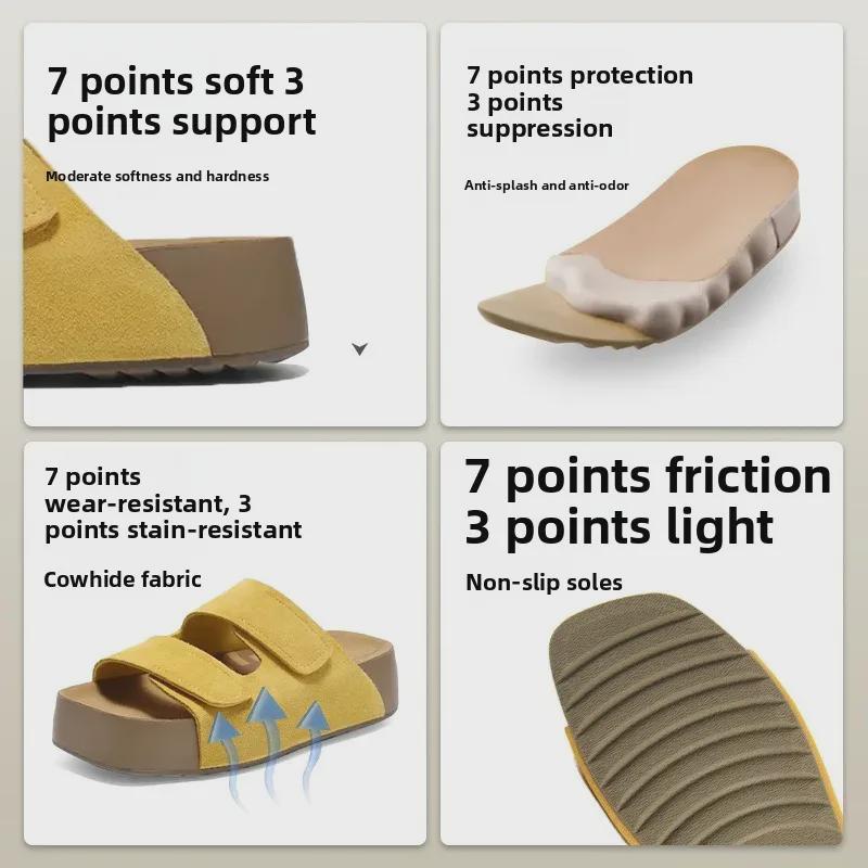 Nama Shoku Pan - Velcro Two-Strap Thick Sole Sandals 4.5CM