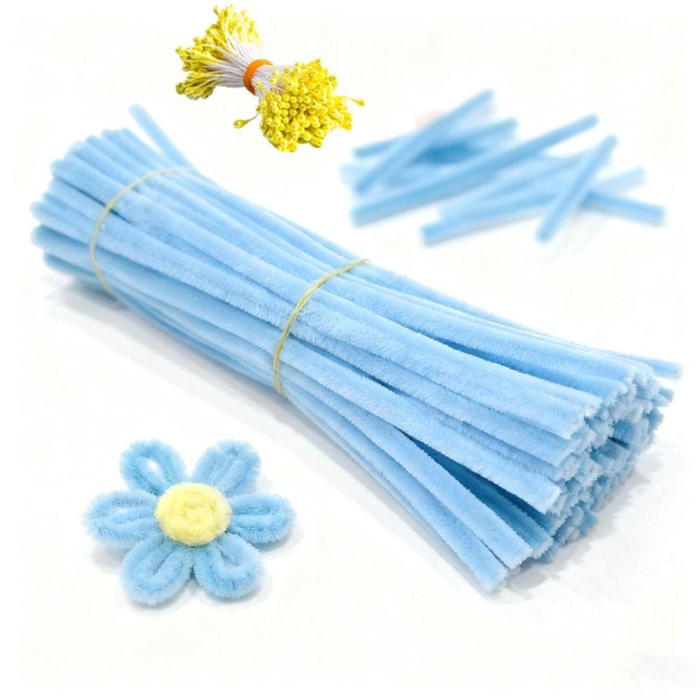 100/300/400Pcs Flexible Wire Pipe Cleaners Bendable Plush Sticks  for Artificial Flower Making
