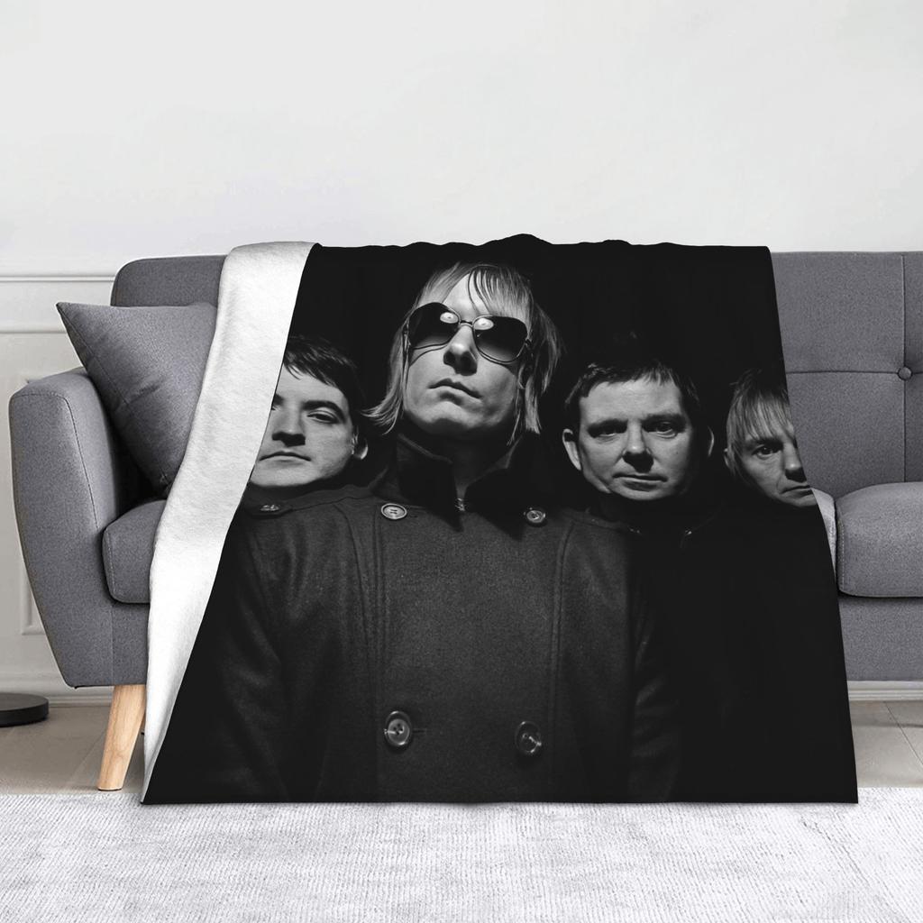 O-Oasis Rock Band Blanket Flannel Spring/Autumn Multifunction Super Warm Throw Blanket for Bedding Office Bedspreads
