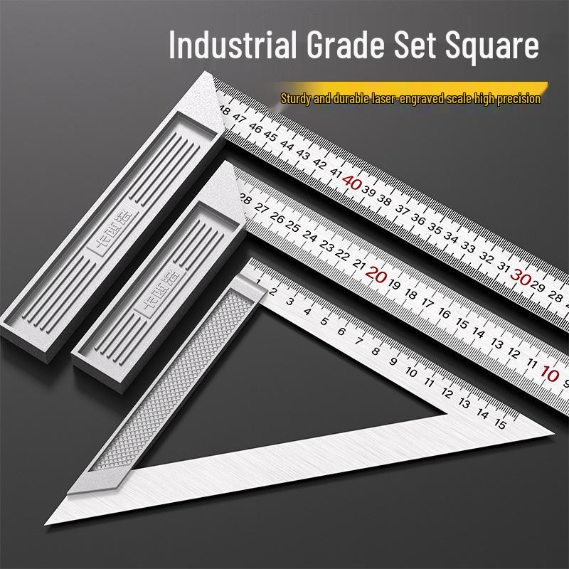 Stainless Steel 90° L-Shaped Woodworking Triangle Ruler (30mm/50mm)