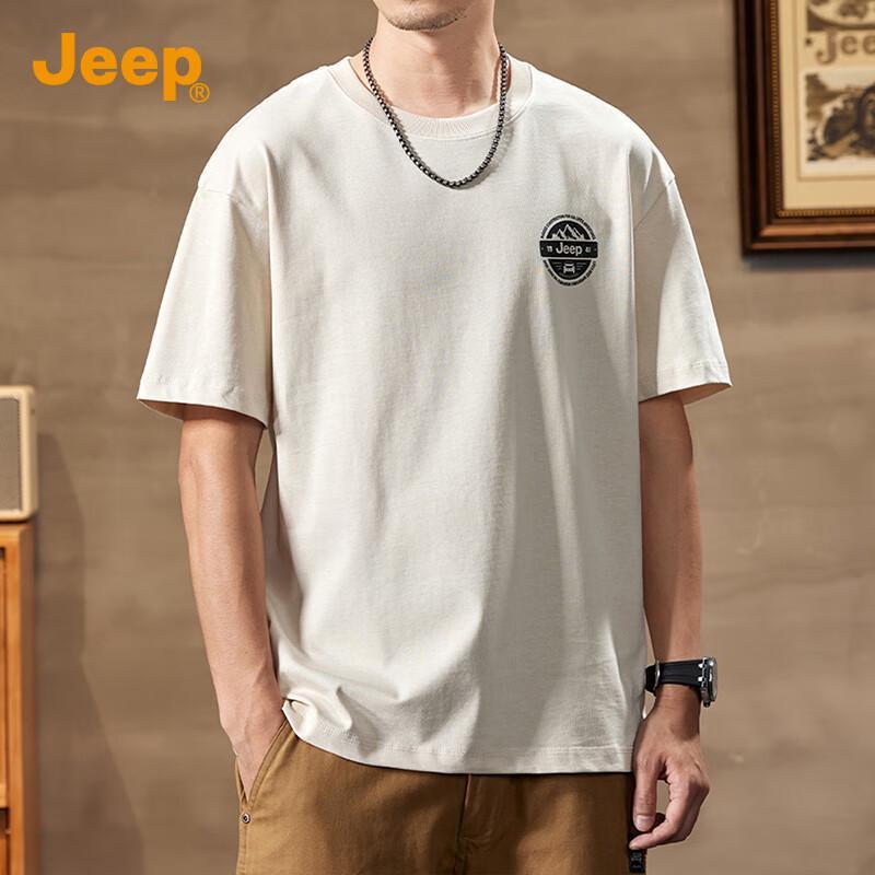 Jeep Men's Summer Pure Cotton Loose Fit T-Shirt