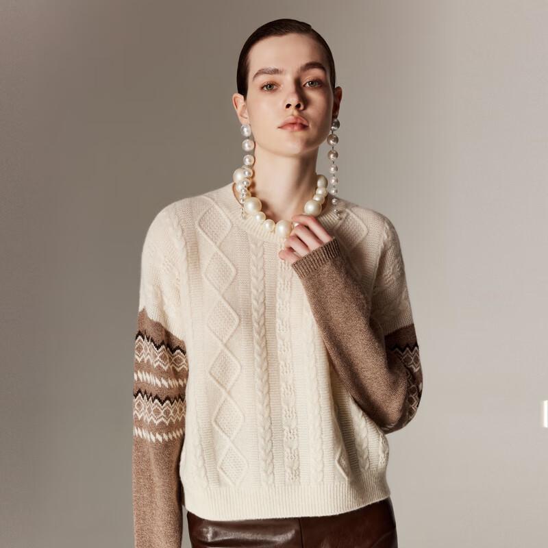 Palo Women's Retro Striped Jacquard Cashmere Sweater