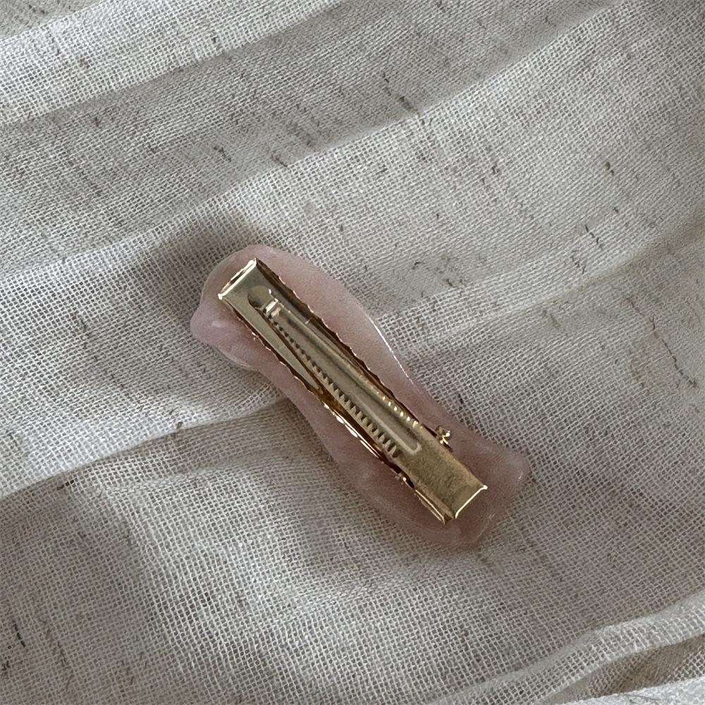 French Style Fashionable Hair Clips for Woman Tender Pink Acetate Pearl Alligator Clip Hair Ornament