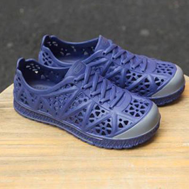 WTEMPO Herresandaler Sommer Myk Såle Lav Hæl Hul Blandet Farge Pustende Sklisikker Strandsko Tykk Såle EVA Ettstykke Plast Komfortabel Sandal