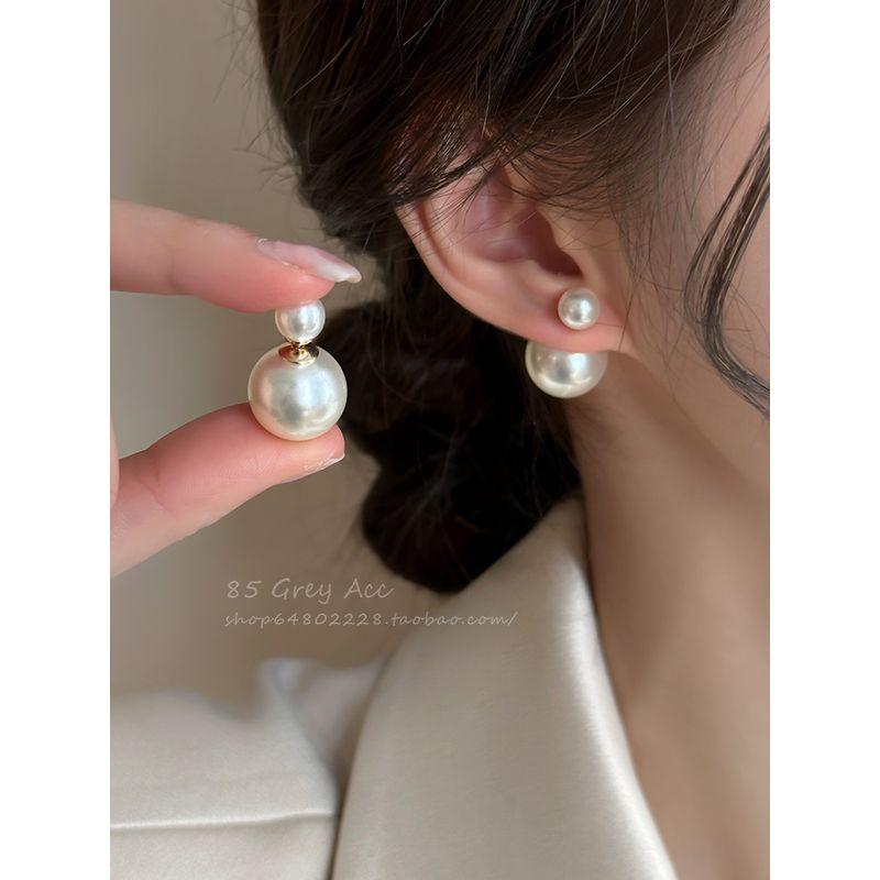 Female Multiple Ways to Wear Accessible Luxury S925 Silver Pearl Stud Earrings