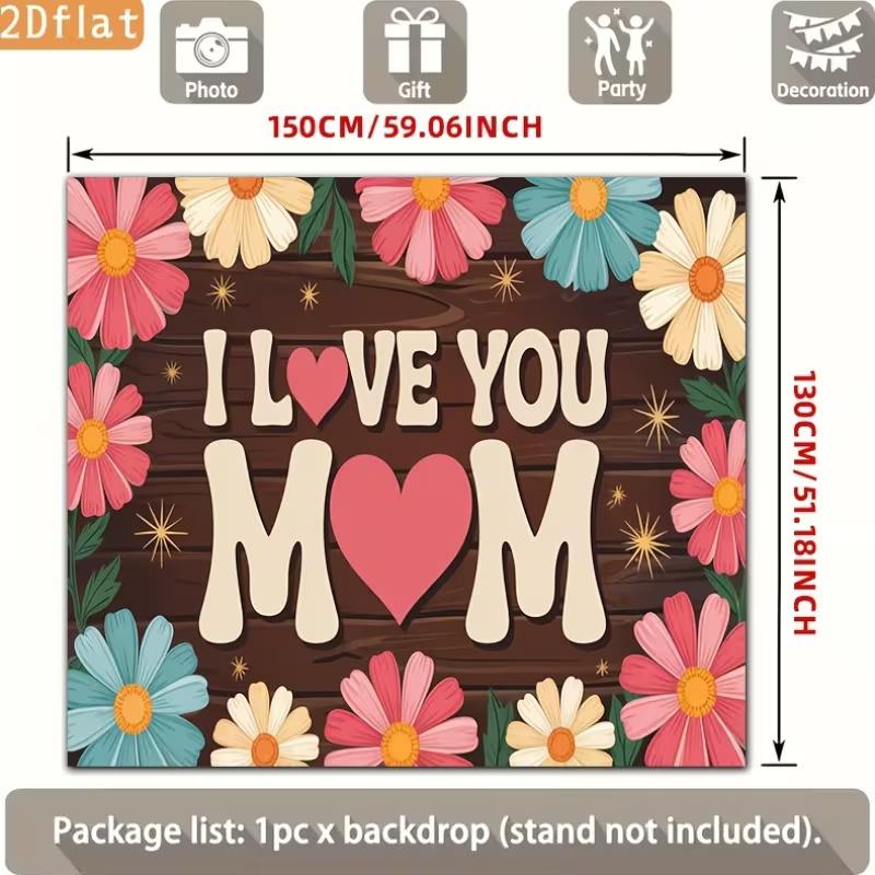 2D Wood Grain Floral Mother's Day Photography Background