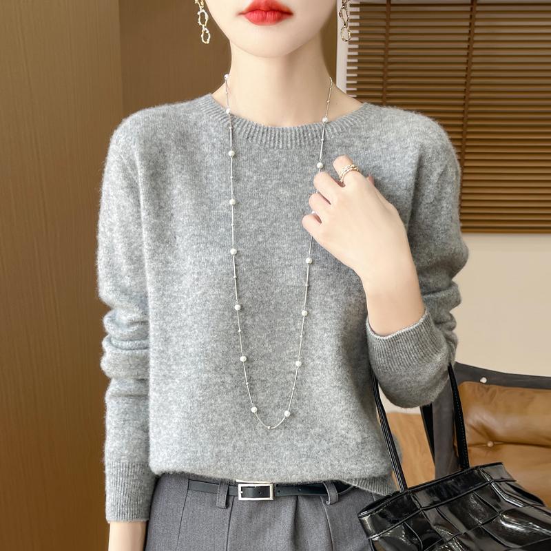 Women's Cashmere Sweater Qinghe Cashmere 30% Cashmere 70% Wool Autumn and Winter Pullover Warm and Fashionable