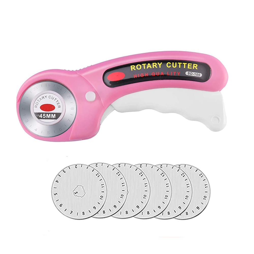 

35PCS 45mm Rotary Cutter Kits with 5pcs Blades Patchwork Ruler Carving knife Scissors Fabric Clips for Cutting Sewing Supplies