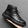 Fashion Men High-top Sneakers Autumn New Fashion Comfortable Platform Soft Leather Boots Men Outdoor High Top Casual Mid Top Sports Shoe