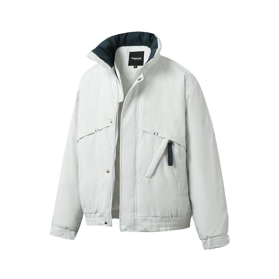 UNDREST Unisex Color Block Stand Collar Cotton Windbreaker Winter Jacket MA48