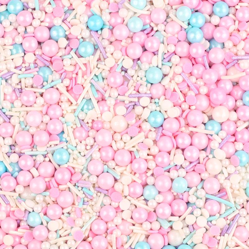 Decorações de Bolo de Pérolas de Açúcar Brancas, Douradas e Prateadas - Bolinhas Redondas para Confeitaria, Sorvete e Panificação - Pérolas de Açúcar Coloridas Mistas em Forma de Agulha.