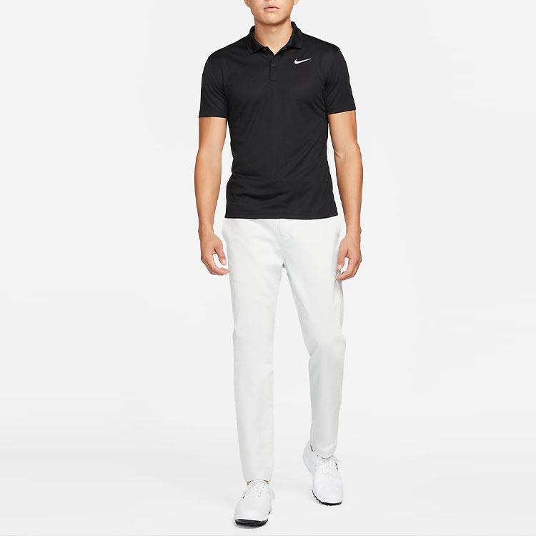 Nike Breathable Solid Color Golf Polo Shirt Men Tops Black DH0827-010