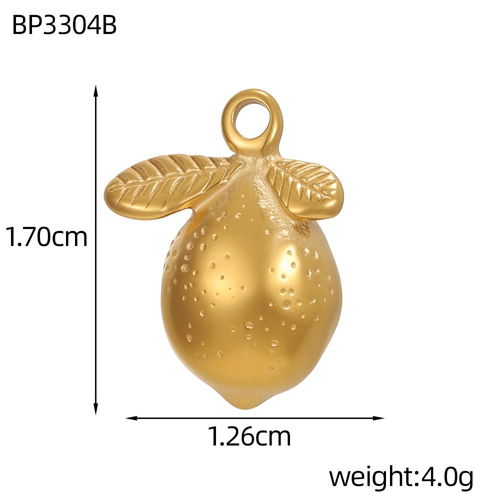CARLIDANA Fruit Gold Plated Pineapple Avocado Strawberry Grape Pendant Stainless Steel Charms Accessories DIY Jewelry for Women