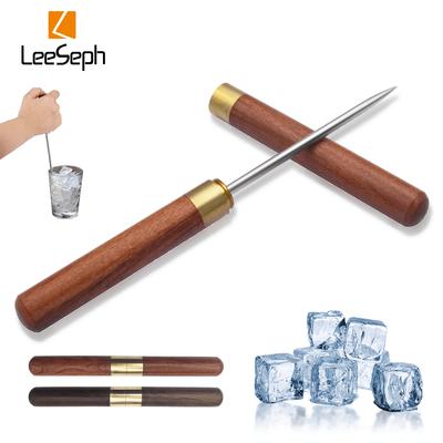 Leeseph Stainless Steel Ice Pick with Safety Cover, Non-slip Wooden Handle Easy Grip, Breaking Ice Tool for Kitchen, Bars