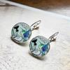 Fashion Hummingbird Glass Dome Cabochon Earrings For Women Rainforest Bird Jewelry Accessories