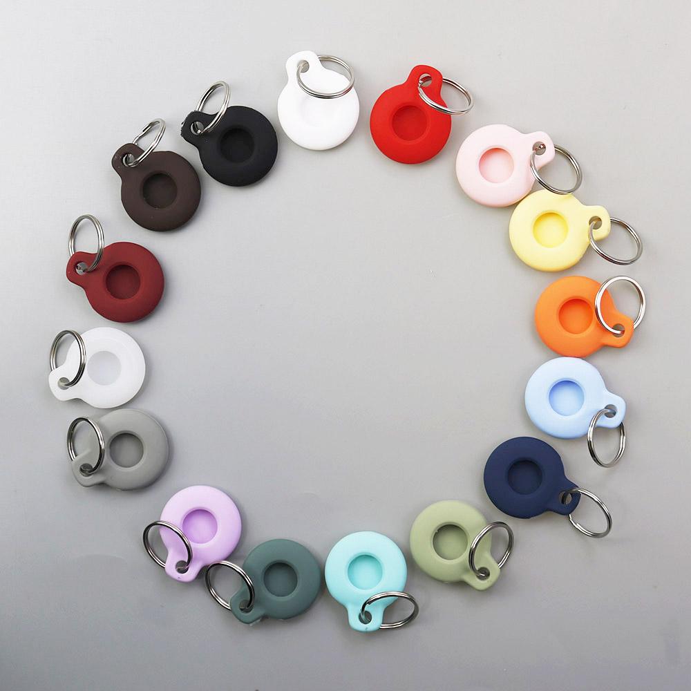 1PC Silicone For AirTags Tracker Locator Protective Case with Keychain Anti-lost Device Sleeve Smart Accesso ProtectsIm Pacting