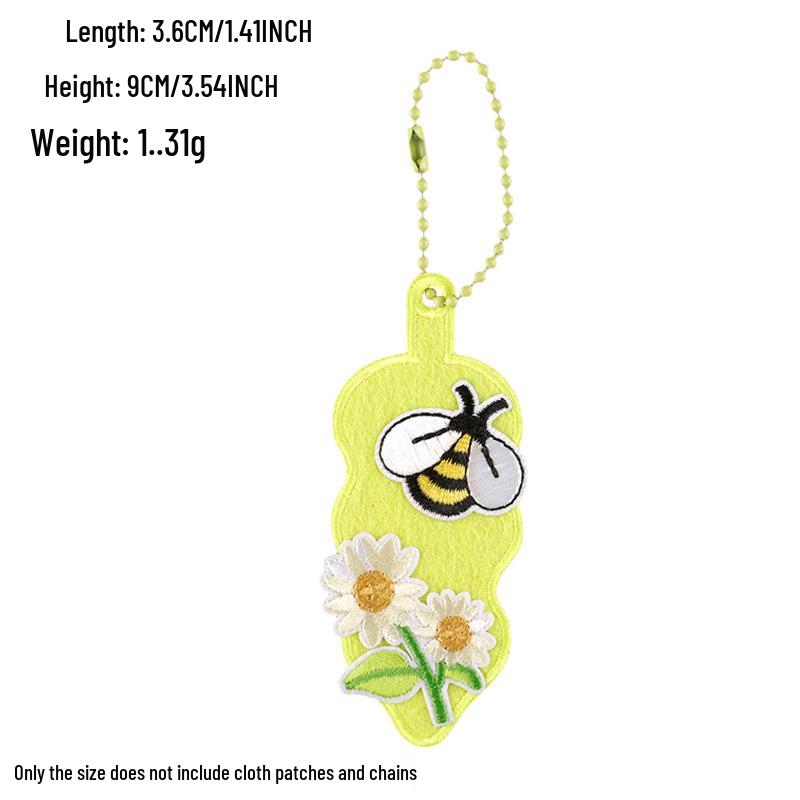 Korean INS Style Luggage Tag Keychains - DIY Anti-Lost Bag Accessory with Embroidery Blank Cloth Patch