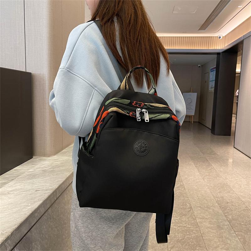 Casual Travel Backpack Lightweight Student Bookbag Urban Minimalist Canvas Bag with Zipper Waterproof Leisure Outdoor Bag