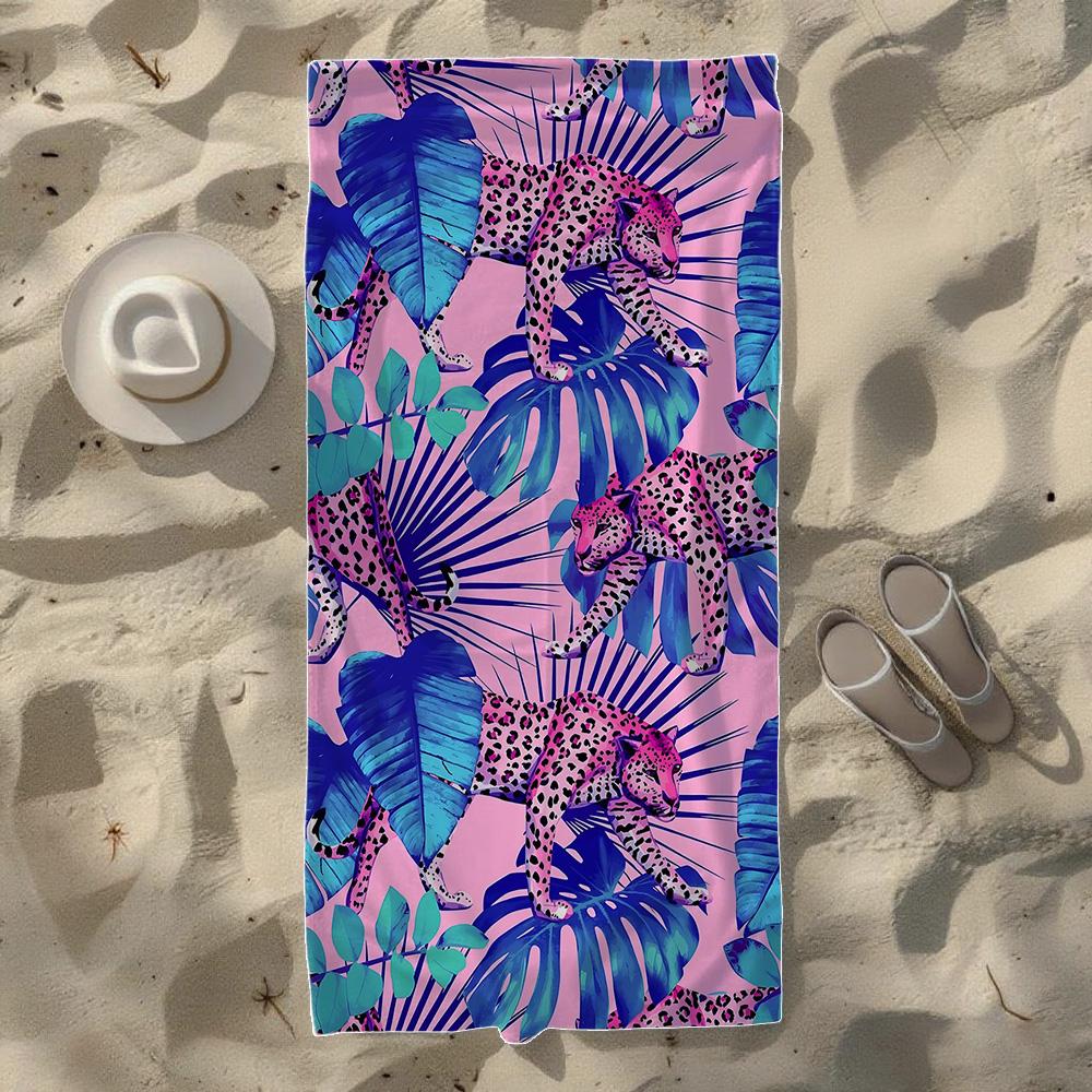 Affe & Tropischer Dschungel Strandtuch, Weich Schnelltrocknend, Perfekt Für Tragbare Outdoor-Reisen, Schwimmen, Camping Und Sommerstrand
