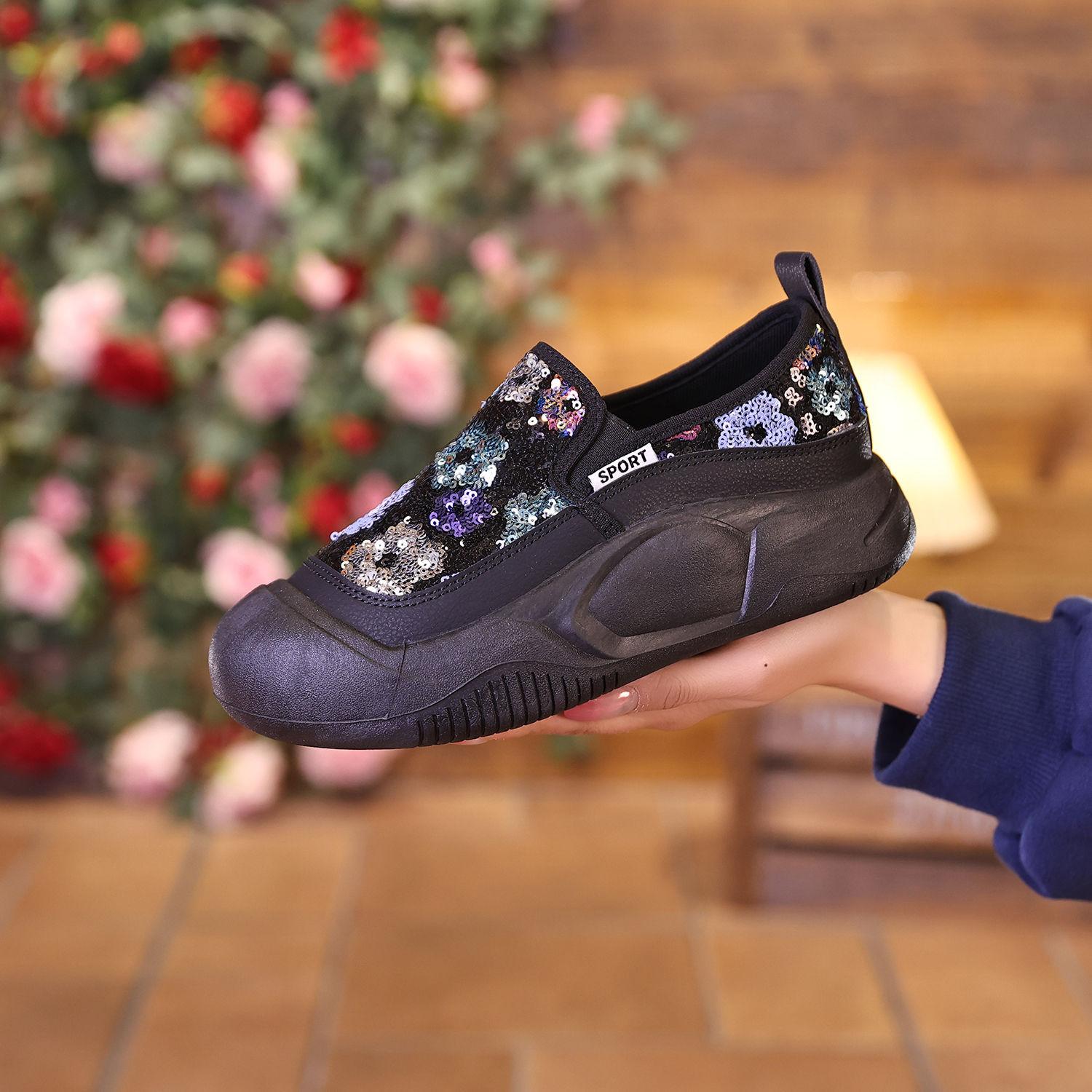 

INS белые туфли, женская модная весенняя новая дышащая повседневная обувь на платформе, увеличивающая рост 40