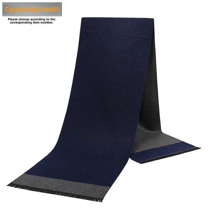 Men's Autumn & Winter Plaid Imitation Cashmere Scarf - Warm & Thick Custom Design