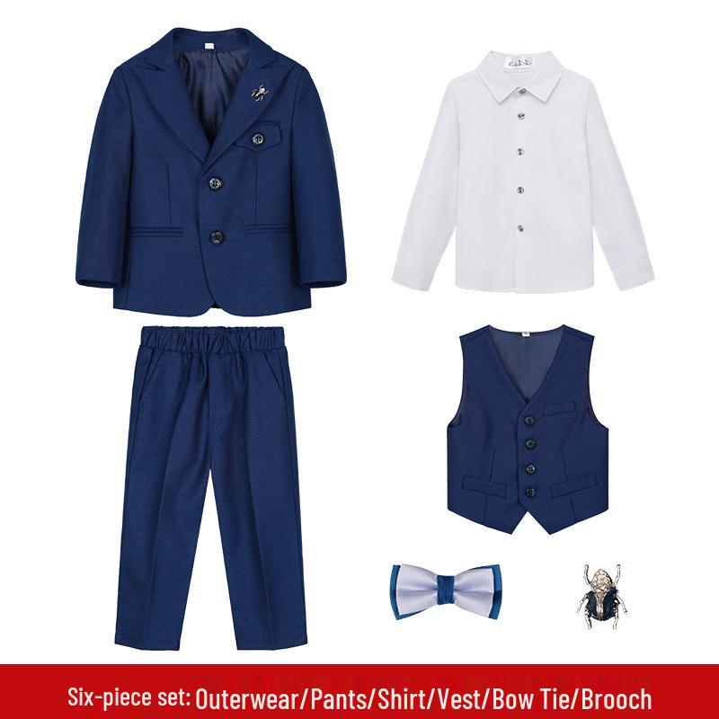 

Детский набор смокинга для весны/осени - Однотонный, в британском стиле, Идеально подходит для мероприятий и выступлений для мальчиков 120cm, 19-23kg