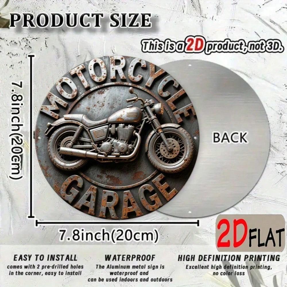 Retro Metalowy Znak Motocyklowy 8 Calowy, Brytyjski Motocykl Wyścigowy Wytrzymała Aluminiowa Tablica Ścienna do Garażu Baru Jaskini Mężczyzny